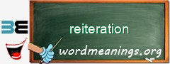 WordMeaning blackboard for reiteration